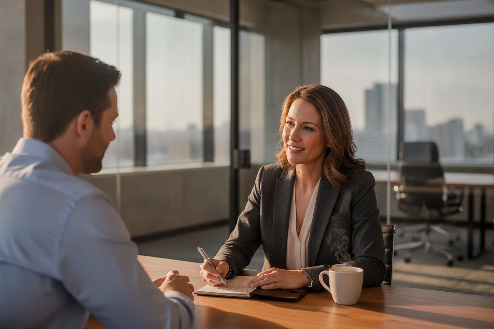 A business advisor in consultation with a client